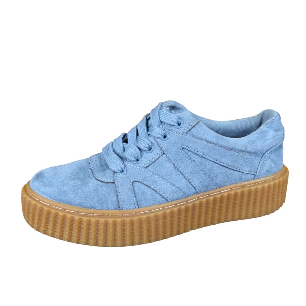 Indigo Rd. Cyndy Women Platform Sneaker‎ Size 6 Casual Blue Textile Creeper